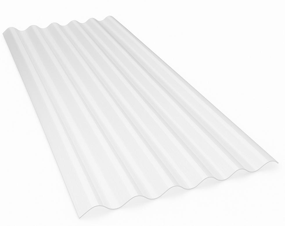 Chapa en fibra de vidrio traslucida sinusoidal